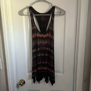 Mudd Black and Pink Asymmetrical Tank Top